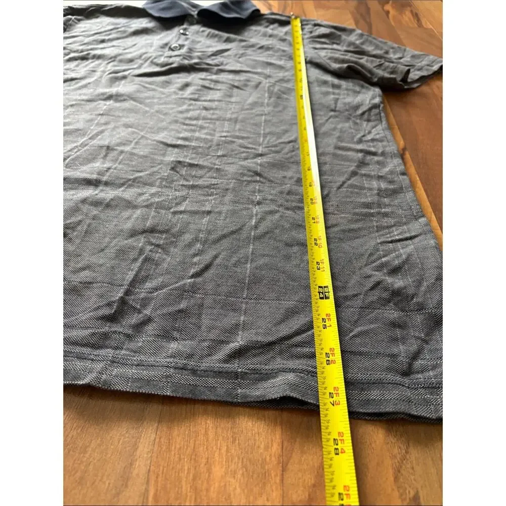 Banana Republic Men's Charcoal Polo with Black Collar Size L